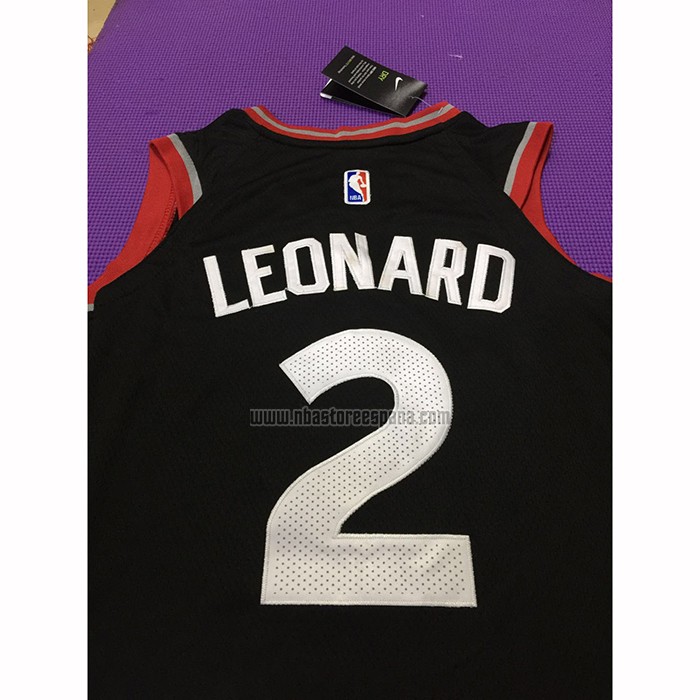 Camiseta Toronto Raptors Kawhi Leonard NO 2 Statement 2018 Negro